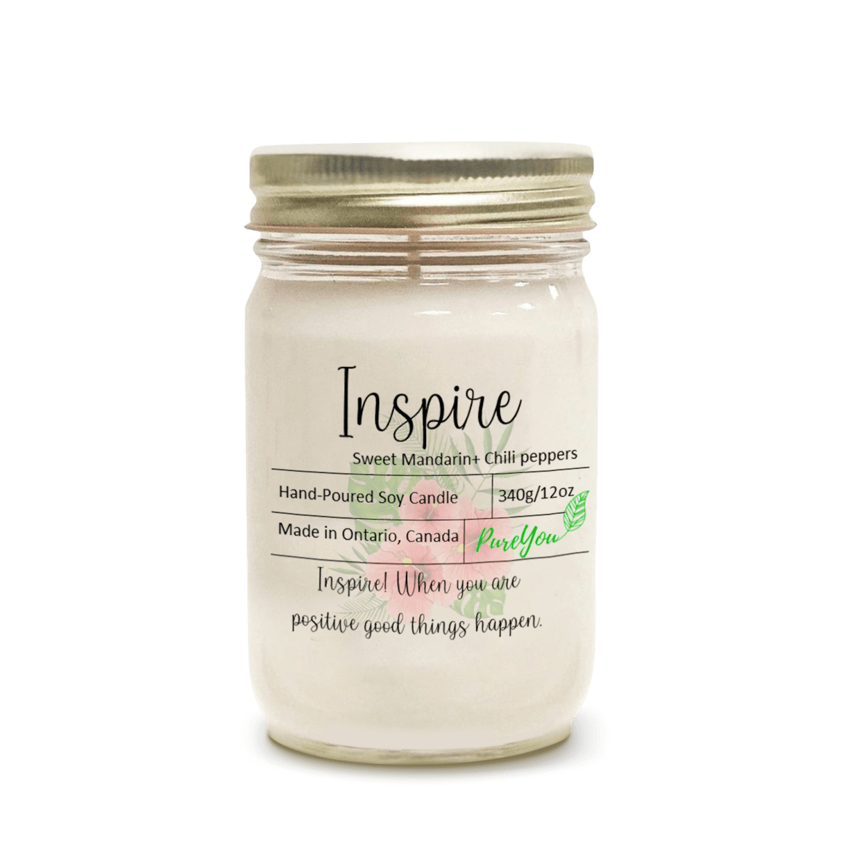 Inspire Soy Wax Candle (Sweet Mandarin  + Chili Peppers)