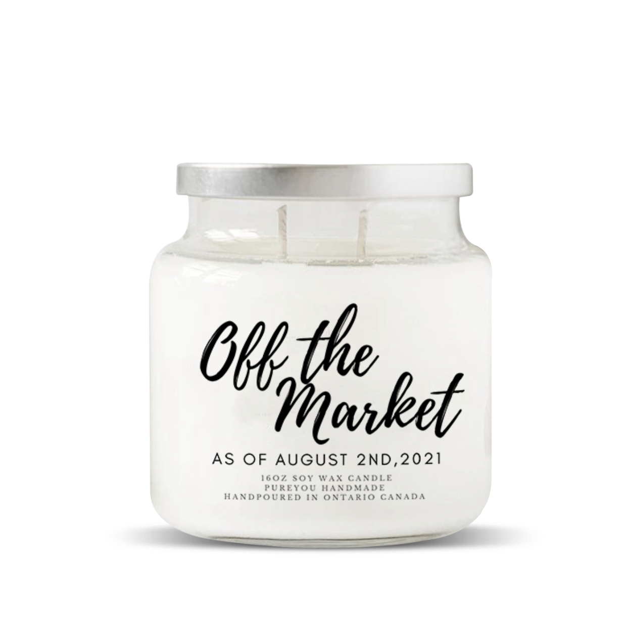Personalized “Off the Market”Soy Wax Candle