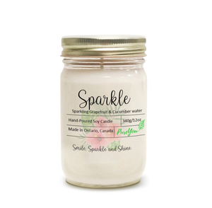 Sparkle Soy Wax Candle (Sparkling Grapefruit  + Cucumber Water)