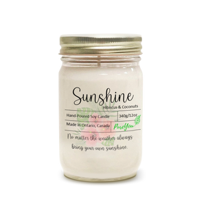 Sunshine Soy Wax Candle (Hibiscus  + Coconuts)