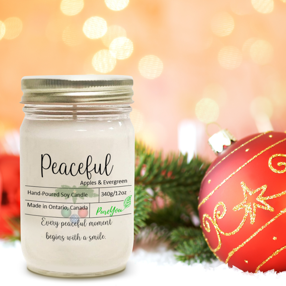 Peaceful Soy Wax Candle (Apples & Evergreen)
