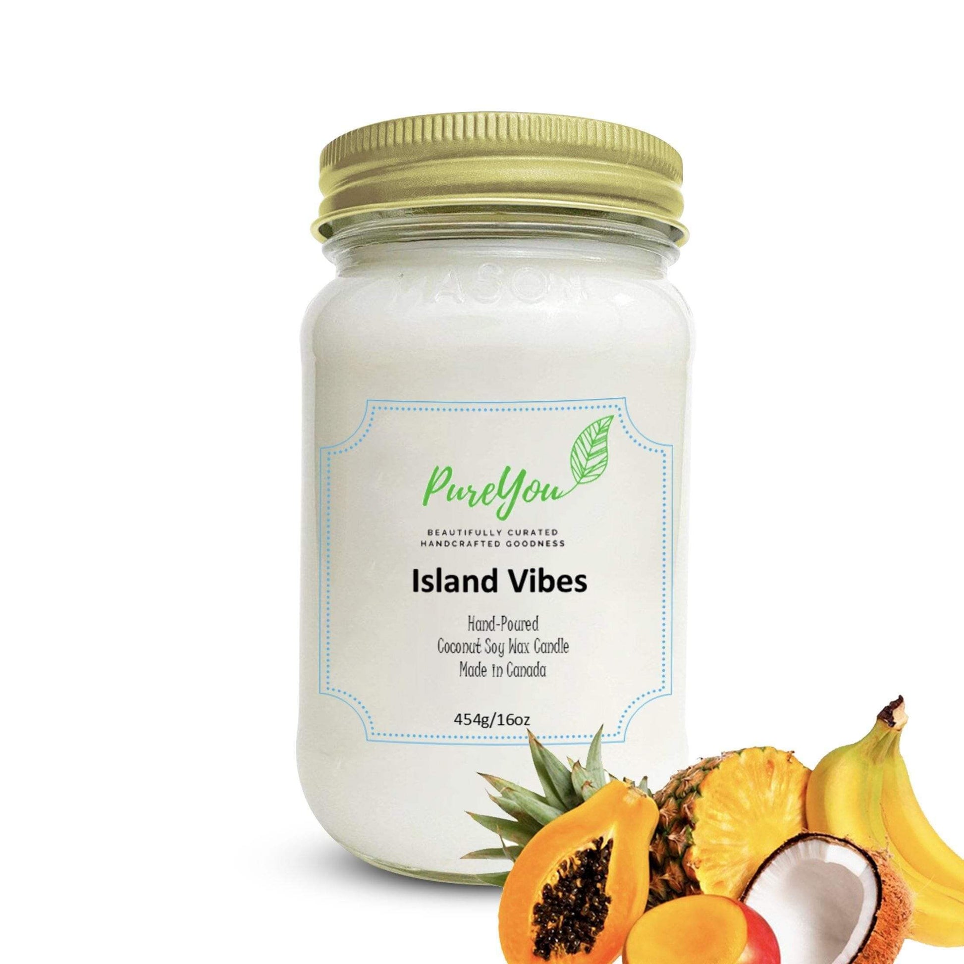 Island Vibes Coconut Soy Wax Candle - PureYou Handmade