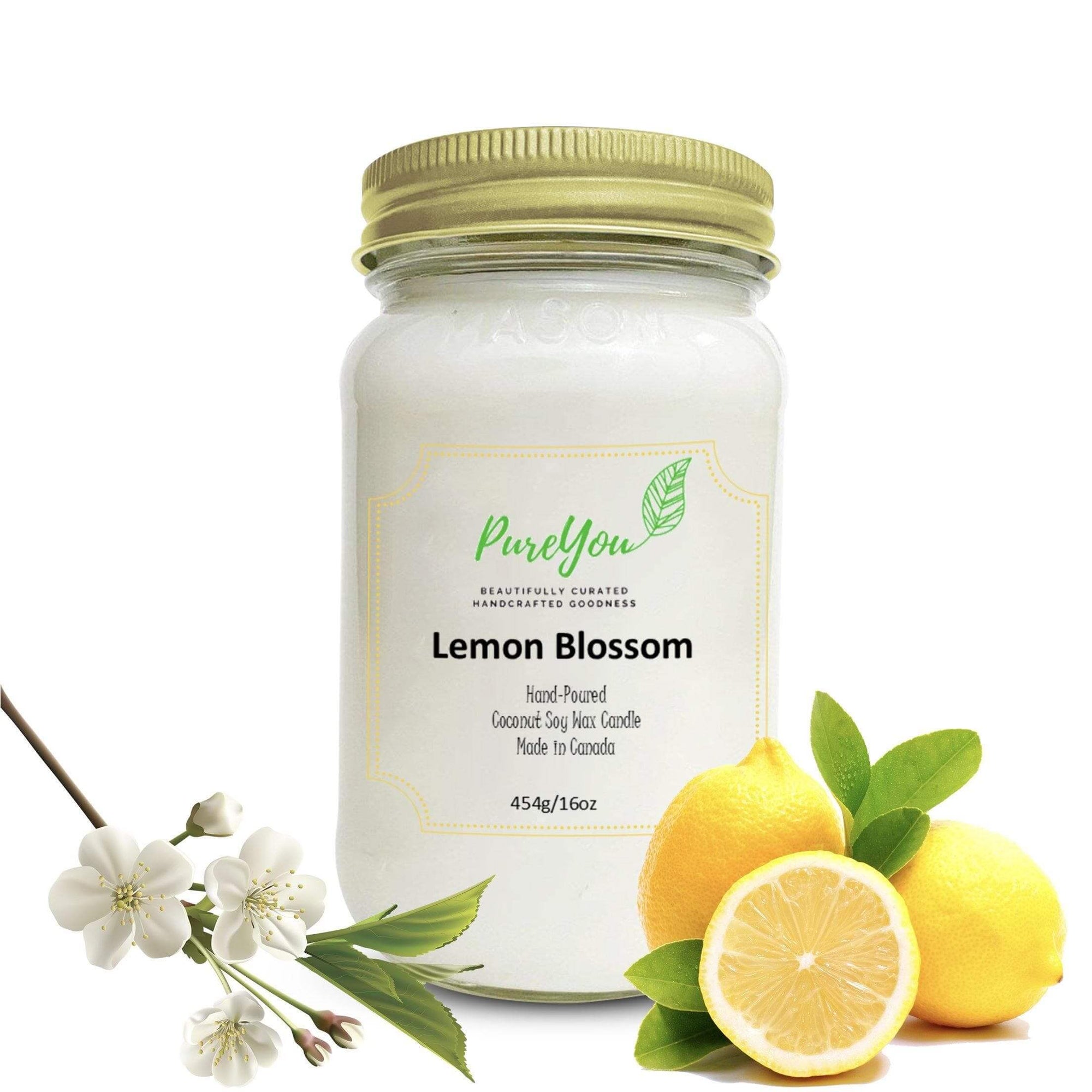 Lemon Blossom Coconut Soy Wax Candle - PureYou Handmade