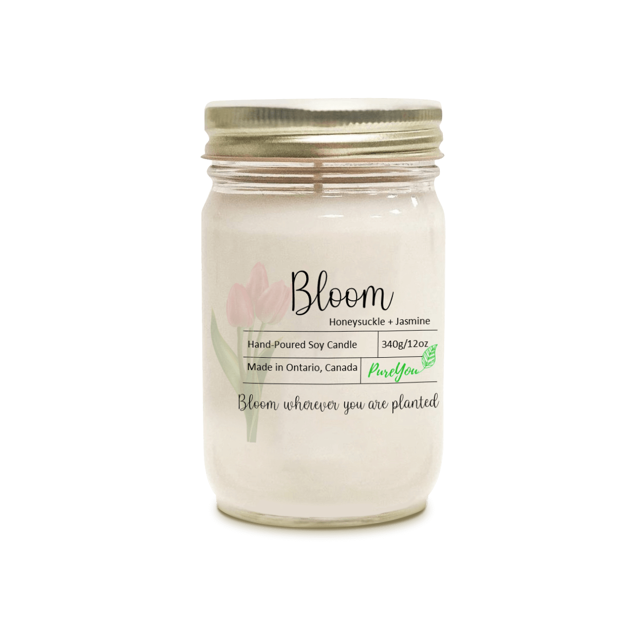Bloom Soy Wax Candle (Honeysuckle +Jasmine)
