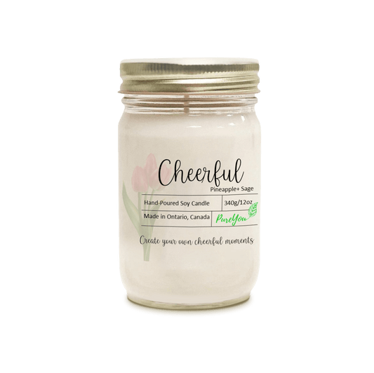 Cheerful Soy Wax Candle (Pineapple +Sage)