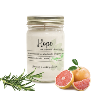 Hope Soy Wax Candle (Pinkgrapefruit + Rosemary)