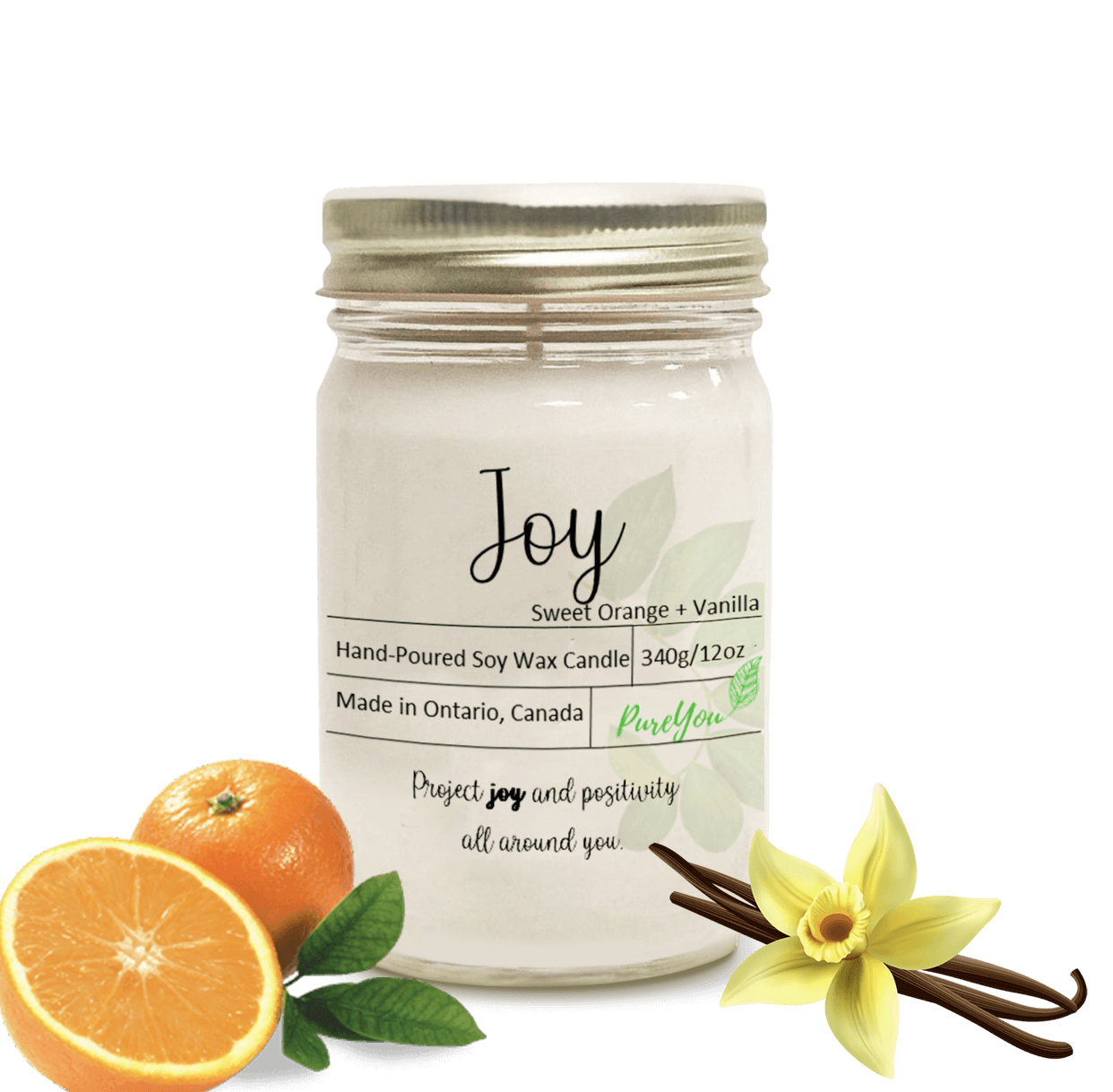 Joy Soy Wax Candle (Sweet Orange +Vanilla)