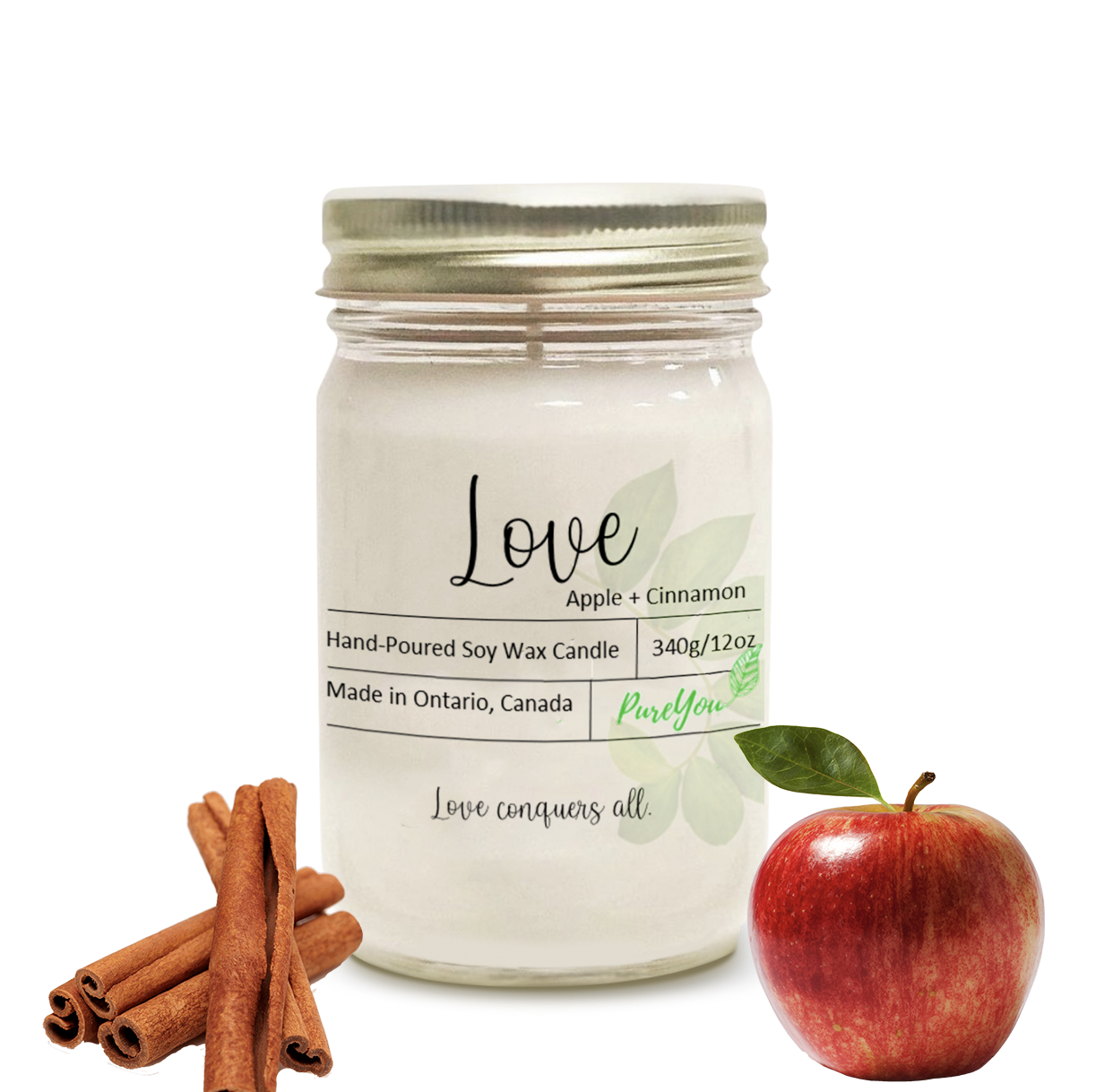Love Soy Wax Candle (Apple+Cinnamon)