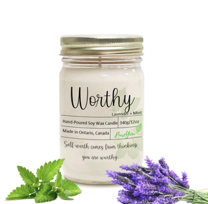Worthy Soy Wax Candle (Lavender+Mint)