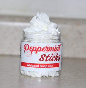 Peppermint Sticks Whipped Soap - PureYou Handmade