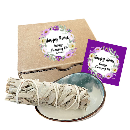 White Sage Stick with Ceramic Abalone Dish in a Gift Box